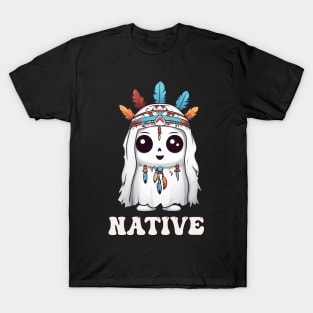 Kawaii Native American Indian Ghost Halloween T-Shirt